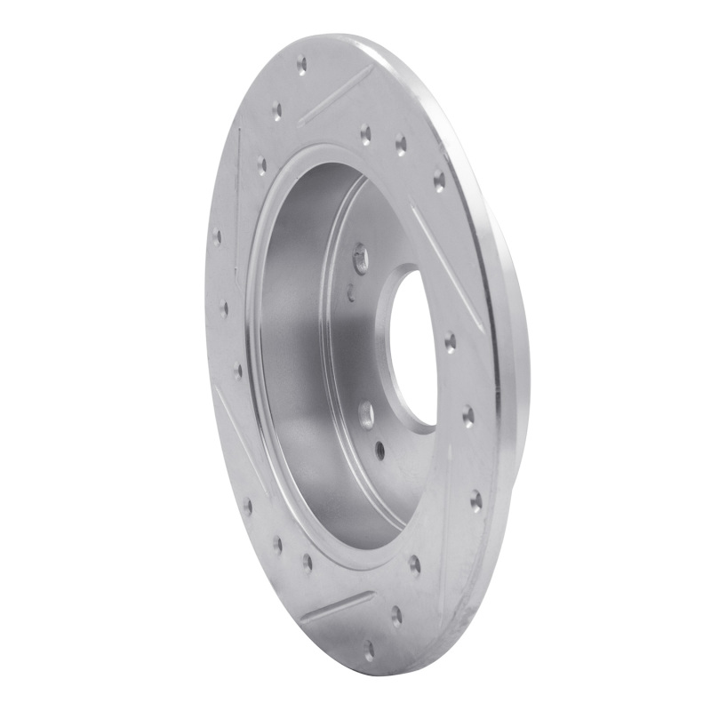 Honda Civic Si Brake Rotor (1) - Rear Right - R1 Concepts - Drilled & Slotted - Silver - `06-`15